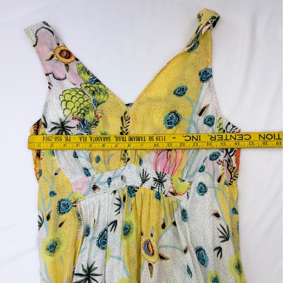 Anthropology Margaux Floral Dress Pastel Floral Smocked Waist Lace Back Small - Picture 8 of 14